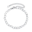 925 Sterling Silver Plated White Gold Adjustable Bracelet for Women