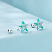 925 Sterling Silver Enamel White Gold Plated Earrings