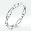 925 Sterling Silver 0.3cm Platinum Plated Ring