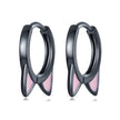 925 Sterling Silver Enamel Black Gold Plated Earrings for Women