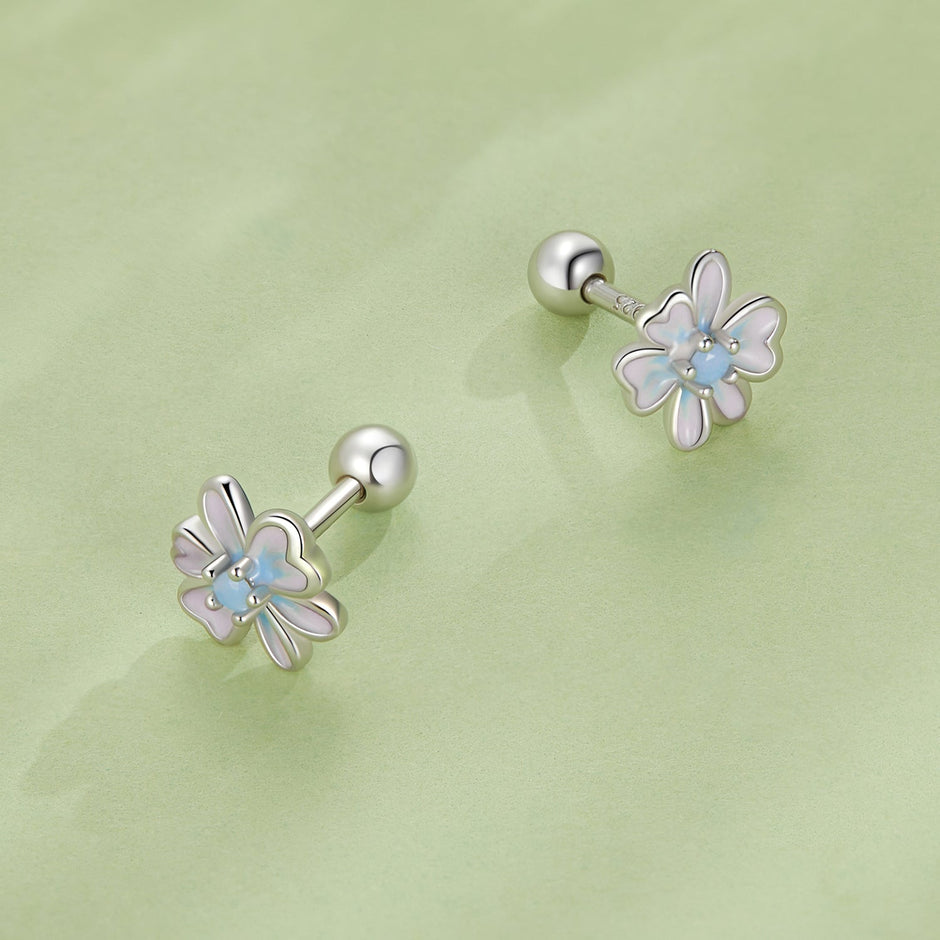 925 Sterling Silver Opal Nanometer Stone Enamel Earrings for Women