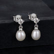 925 Sterling Silver Moissanite 0.10 Carat Earrings with Freshwater Pearl for Women