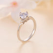 925 Sterling Silver 1.0 Carat Moissanite Ring in Size 8