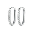 925 Sterling Silver Earrings with Pavé Setting CZ in Platinum for Women