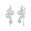 925 Sterling Silver Earrings with Pavé Setting and White Gold Plating for Women