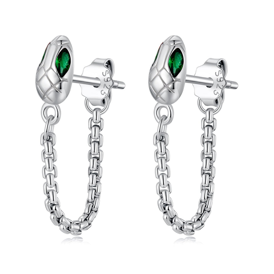 925 Sterling Silver Earrings with CZ in White Gold Plating