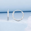 925 Sterling Silver Earrings for Women - White Gold Plated, 2.6*0.2 cm, Style L