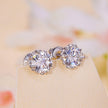 925 Sterling Silver & Moissanite 0.7cm Earrings Style L for Women