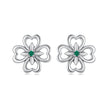 925 Sterling Silver Earrings with Pavé Setting CZ, 0.9cm, Oxidized Silver for Women