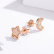 925 Sterling Silver Rose Gold Translucent Opal Earrings for Women