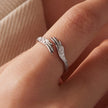 925 Sterling Silver White Gold Plated 0.2cm Ring for Women