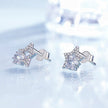 925 Sterling Silver Earrings 9x9mm with Pavé Setting CZ for Women