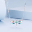 925 Sterling Silver Pendant Necklace with Pavé CZ and Plated Platinum