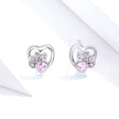 925 Sterling Silver Earrings with Pavé Setting CZ, 0.9cm for Women