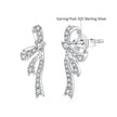 925 Silver White Gold Plated CZ Pavé 1.7 x 0.7 cm Earrings for Women