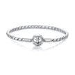 925 Sterling Silver White Gold Plated Bracelet with CZ Pendant for Women