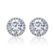 925 Sterling Silver Plated Platinum Pavé Setting CZ Earrings for Women