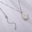 925 Sterling Silver Necklace with White Gold Plating, 40+5cm Length, CZ & Mother of Pearl Pendant for Women