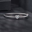 925 Sterling Silver Moissanite & CZ Bracelet Size 17 for Women