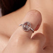925 Sterling Silver Ring with Transparent Glass & Nano Opal, Width 0.18cm, Style E, for Women