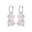 925 Sterling Silver Earrings with Pavé Setting CZ and Resin - 2.8 x 1.1 cm - Women's Fashion