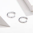 925 Sterling Silver Earrings with Platinum Plating, 1.3cm for Women