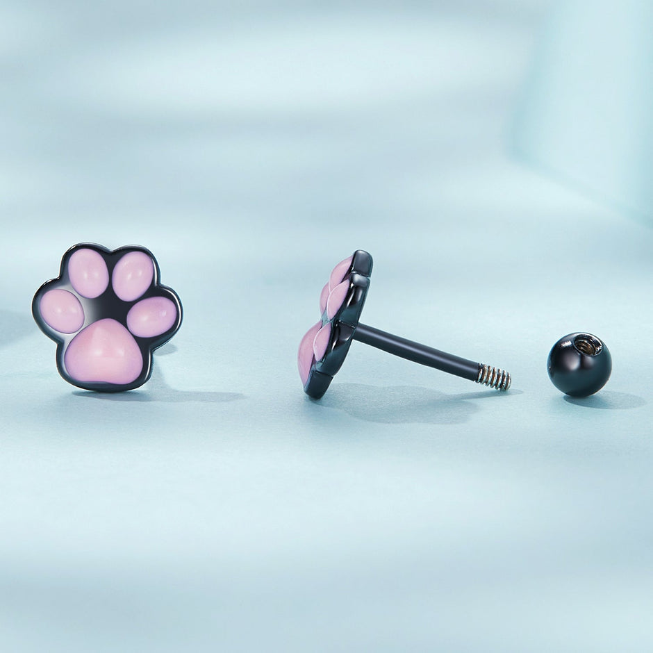 925 Sterling Silver Enamel Black Gold Plated Earrings for Women