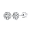 925 Sterling Silver White Gold Plated Moissanite Earrings Size 10mm for Women