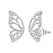 925 Sterling Silver White Gold Plated Pavé Set CZ Earrings - Small Size