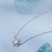 925 Sterling Silver White Gold Plated CZ Necklace 45cm for Women