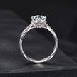 925 Sterling Silver Moissanite Ring in Size 7 with Pavé Setting for Women