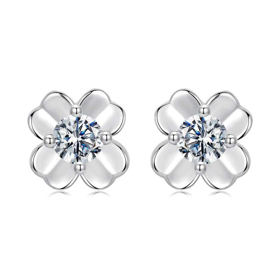 925 Sterling Silver Moissanite Earrings 0.6cm for Women