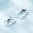 S925 Sterling Silver Earrings for Women - Oxidized Silver, 17x4mm