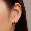 925 Sterling Silver Earrings with Pavé Setting and Platinum Plating, 2.7 x 0.6 cm for Women