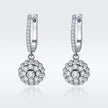 925 Sterling Silver Plated Platinum Pavé Setting CZ Earrings