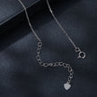 925 Sterling Silver 1 Carat Moissanite Necklace with Pavé Setting, 400 mm Length for Women