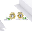 925 Sterling Silver Plated Gold Earrings with Enamel Process