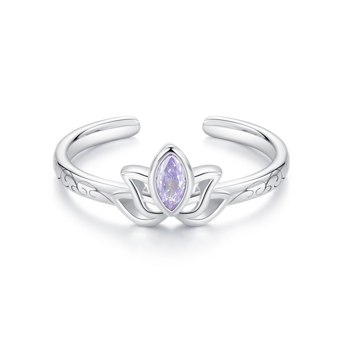 925 Sterling Silver 1.9mm Pavé Setting White Gold Plated Ring