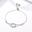925 Sterling Silver Heart Shaped Bracelet 22CM for Women