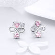 925 Sterling Silver Platinum Plated Pavé Setting CZ Earrings