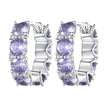 925 Sterling Silver Earrings with Pavé Setting and Plated Platinum for Women