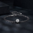 925 Sterling Silver 0.50 Carat Moissanite Bracelet for Women - 15+6cm - Plated White Gold