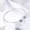 925 Sterling Silver Bracelet with Outer Diameter 6cm and Wall Thickness 0.2cm for Women