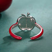 925 Sterling Silver Enamel Pavé CZ Ring for Women Size 1.3 cm
