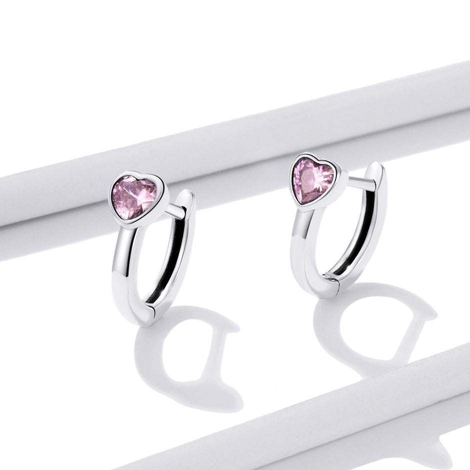 925 Sterling Silver Earrings with Pavé Setting CZ, Oxidized Silver, 1.2x0.5cm for Women