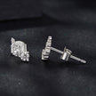 925 Sterling Silver Moissanite Earrings with White Gold Plating for Women