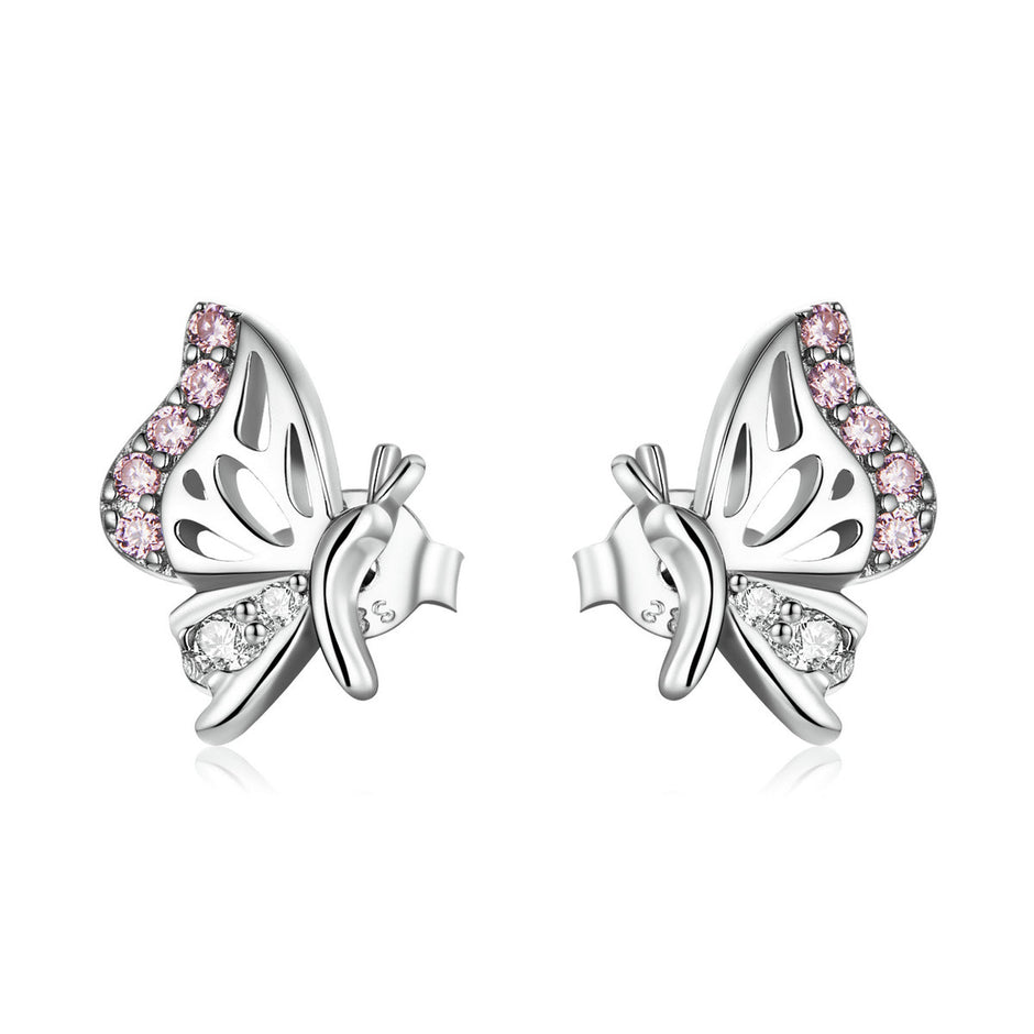 925 Sterling Silver Earrings with CZ in Pavé Setting