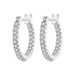 925 Sterling Silver Earrings with Pave Setting CZ in White Gold for Women