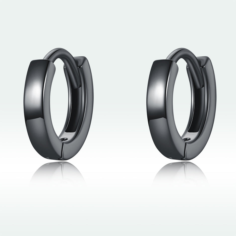 925 Sterling Silver & Plated Black Gold Earrings