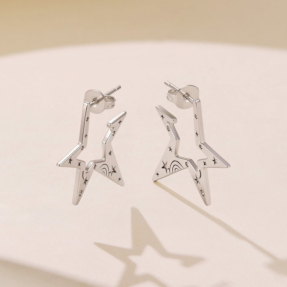 925 Sterling Silver White Gold Plated 2.3 cm Copper Earrings for Women